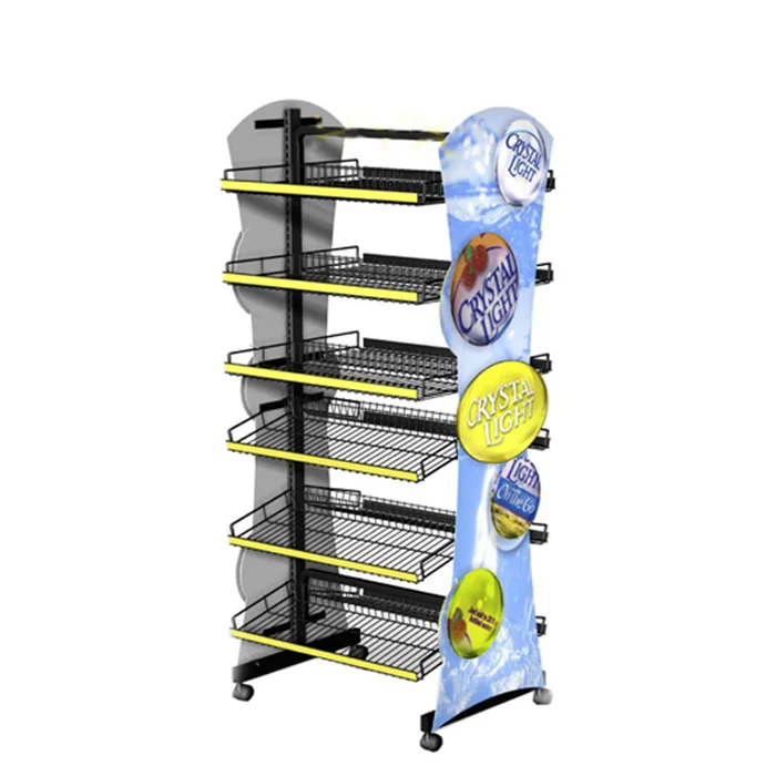 Beverage rack Metal Drink Display Rack POP Display