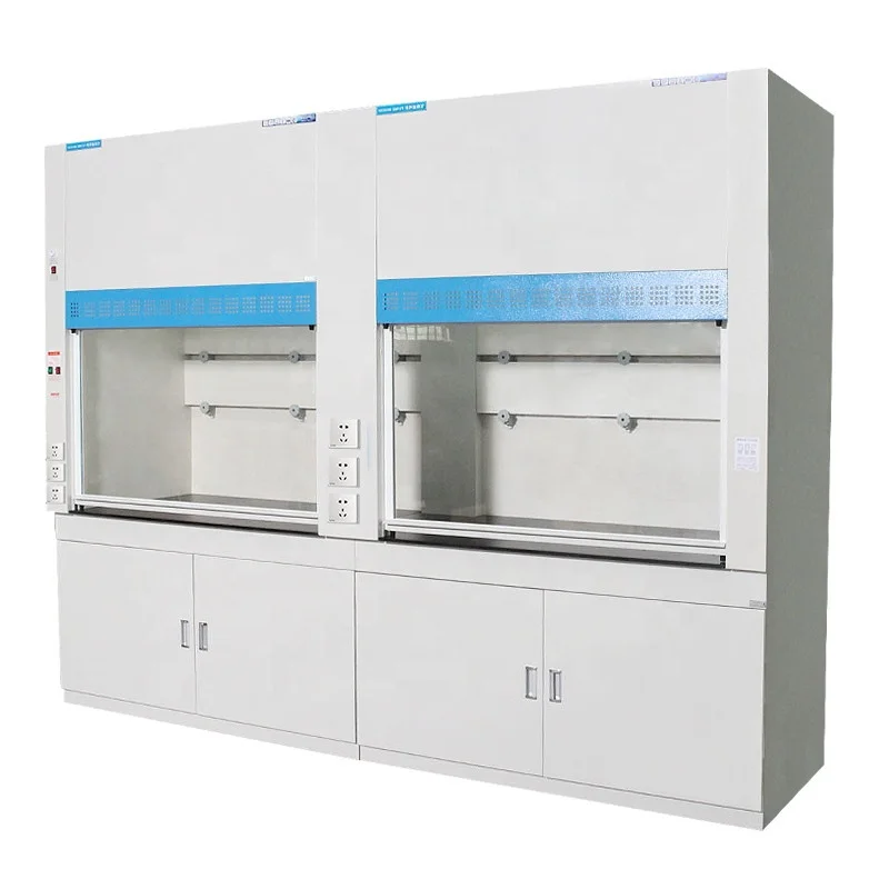 CARTMAY Lab Furniture Overhead Fume Extractor Cupboards Benchtop Chemical Perchloric Acid Bypass Full Steel Fume Hoods