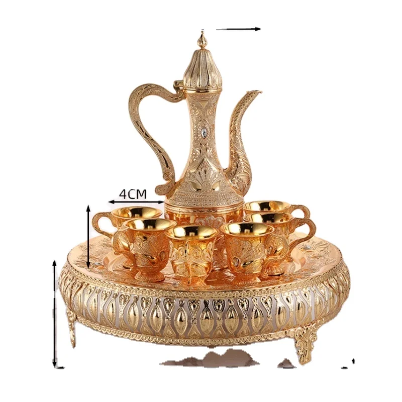 Hot Sale Ethiopian Metal Coffee Tray Set with Cup and Saucer