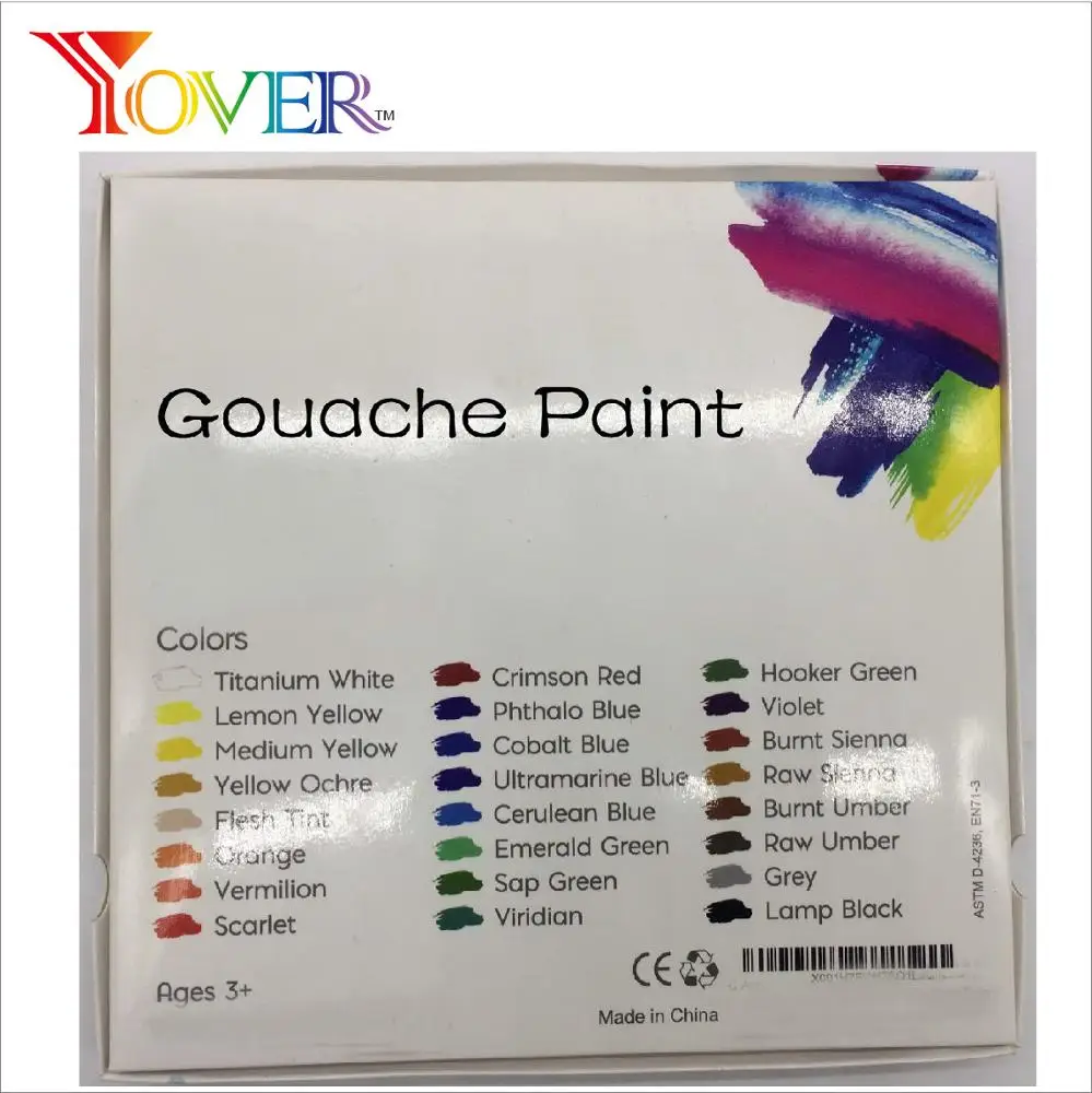 Hot Sale on line 24pcs 12ml Alu Tube Artist Gouache Paint Set
