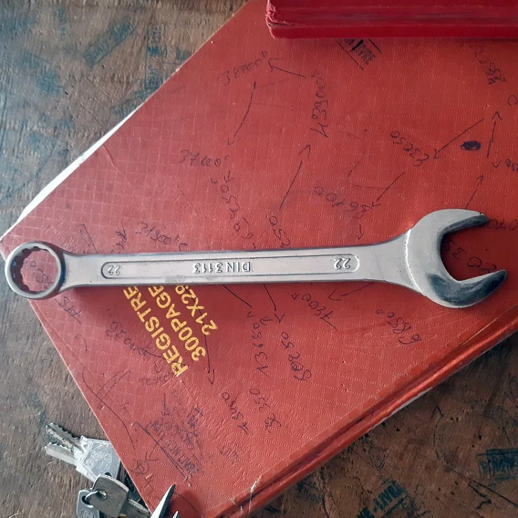 2 Ends Heavy Duty 22mm Chrome Vanadium Wrench with a Box End and a Open End High Quality Professional CR-V Combination Spanner