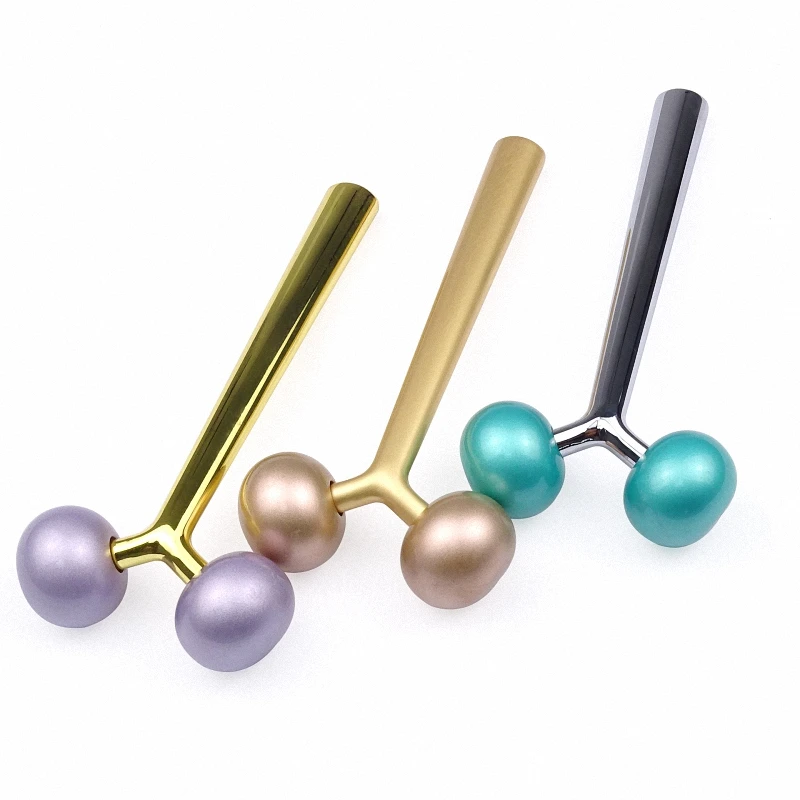 High Quality  Gold Metal Massage Anti Aging Y Shape Facial Massaging Beauty Roller