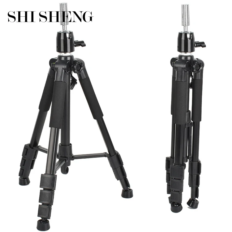 SHI SHENG Adjustable Metal Wig Head Stand Tripod Mannequin Head Stand for Manikin Training Mannequin Head