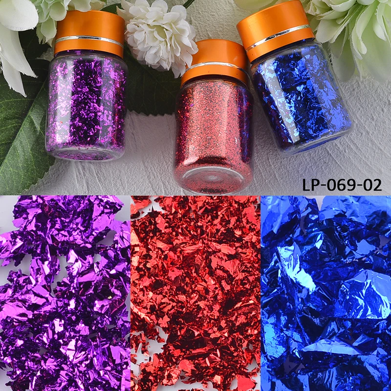Nail Gold Foil Flakes For Resin Gilding Metal Gold Leaf Flakes for Nails Art Crafts Painting Slime