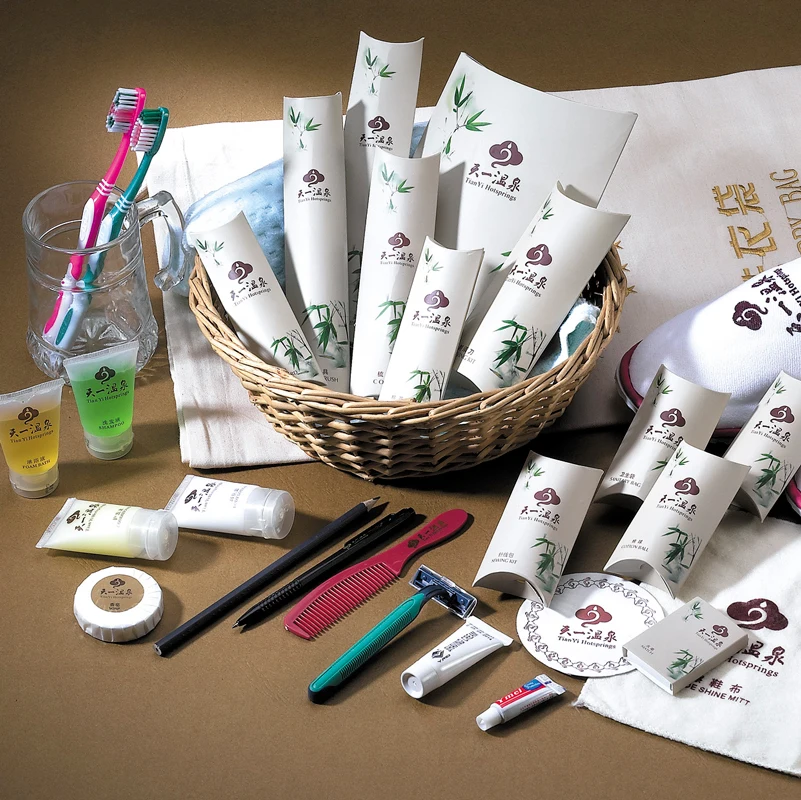 Hotel Guest Room Toiletries Amenities Supplies Set Disposable toothbrush comb shower gel