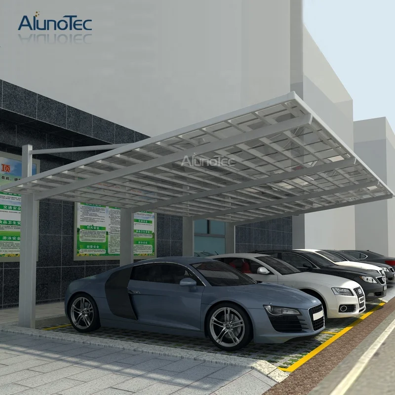 AlunoTec Durable Waterproof Carport Car Garage Park Fashion Aluminum Polycarbonate Garages Canopy Car Port