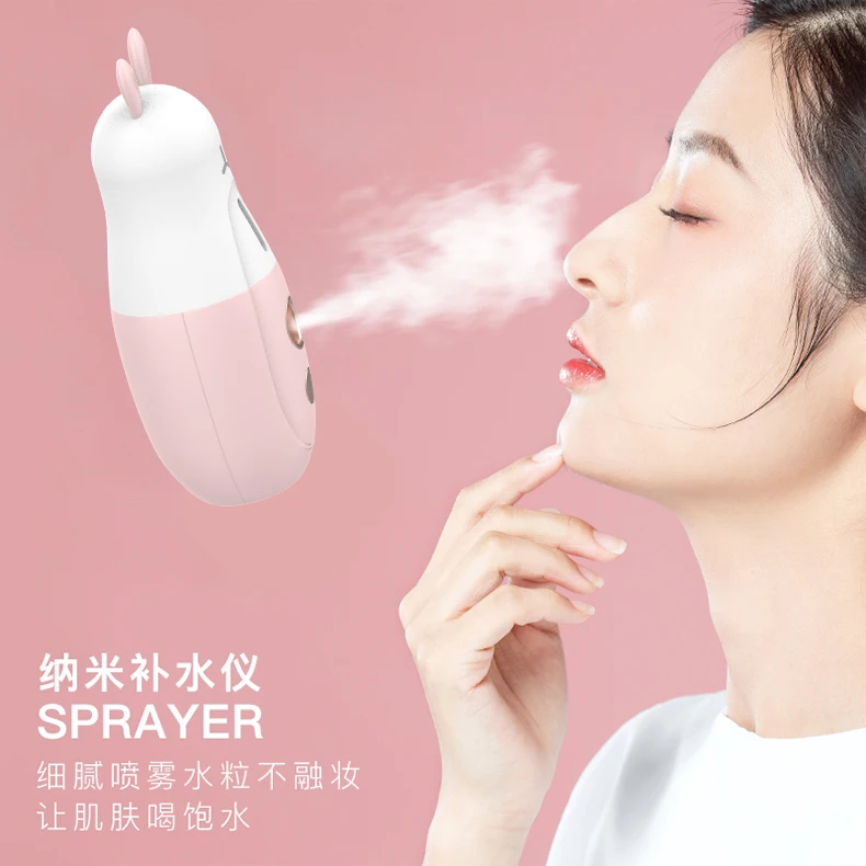  Free shipping portable electric nano moistrizer mist with fan humidifier handy facial mister handheld disinfection