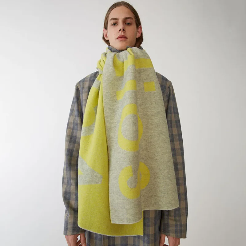 European Classic Letter Logo Scarf Female Autumn and Winter Thick Shawl Cashmere Scarf Wholesale Men And Womens Scarf