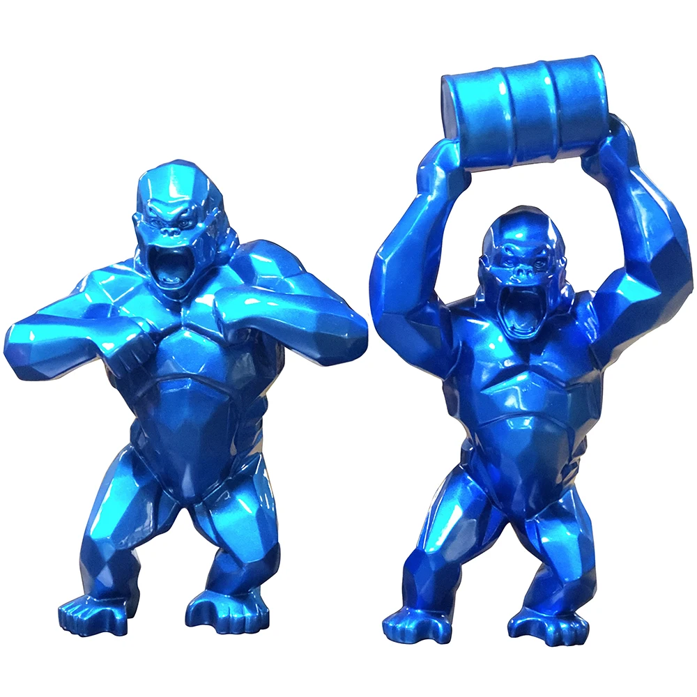 Животные, смола, Горилла, красочная обезьяна Конг, Горилла, обезьяна, смола, скульптура