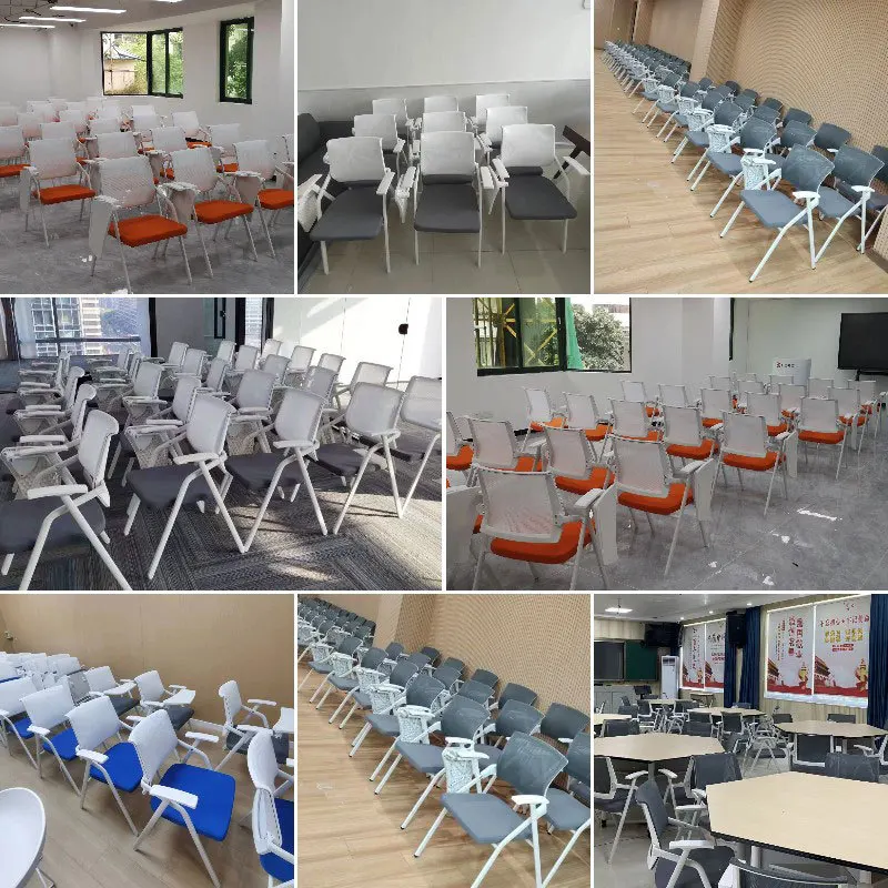 Folding Training Chair with Tablet Writing Board Room Office Conference