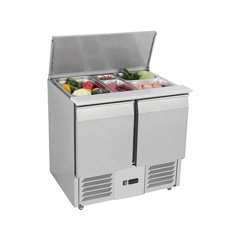 Restaurant 2 doors Salad Bar Refrigerator /Salad Prep Counter