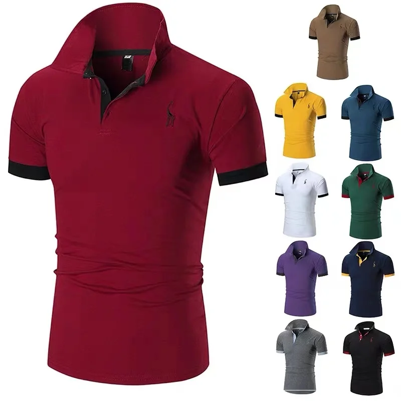 Custom logo Golf Polo Pour Hommes High Quality Embroidered Knitted Fabric Plus Size Polo T Shirt For Men