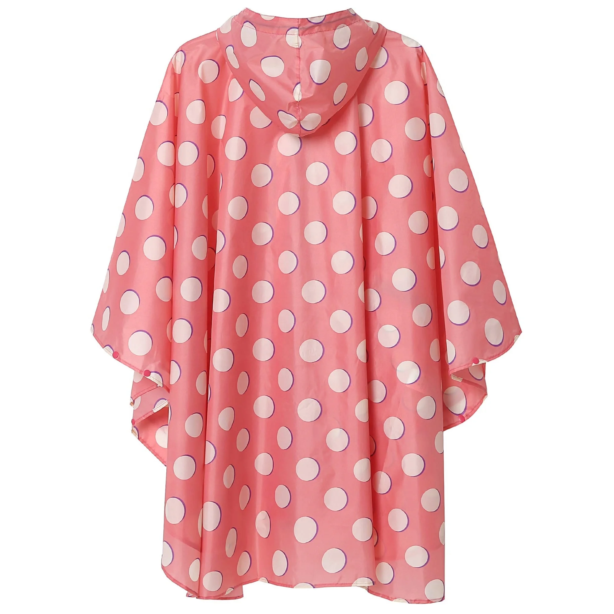 Sexy Girls Pink Polka Dot Plastic Pvc Rain Coat Best Seller Pvc Coating Impermeables Printed Rain Coat