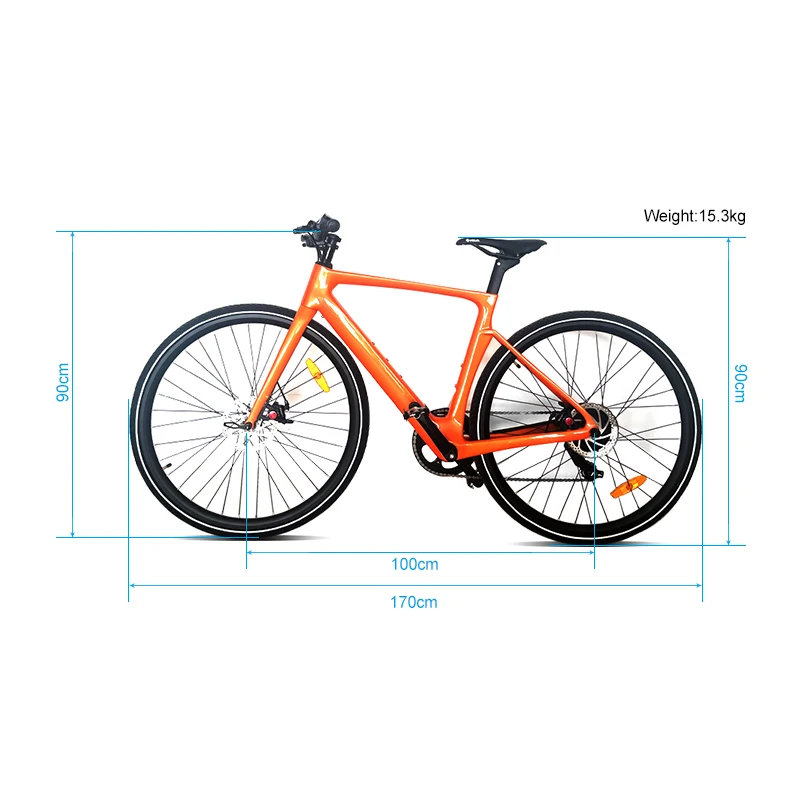 New Design Carbon Fiber Frame Bafang 250w Motor Ebike 7 Speed Shimano Motor 700*32C Tire Electric Bicycle City Ebike