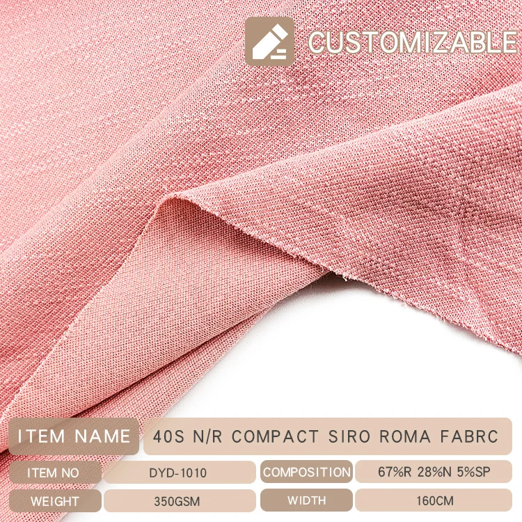 
Latest product development rayon nylon spandex siro slub and wtill Roma fabric for garment 