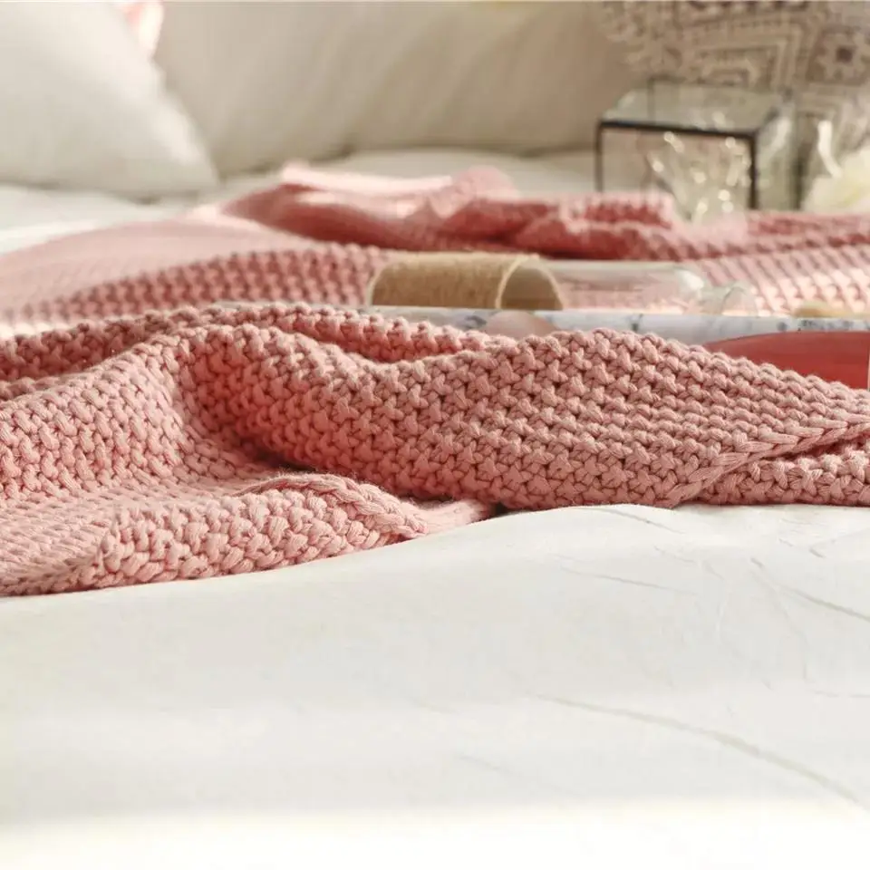 Высокое качество, оптовая продажа, супермягкое Хлопковое трикотажное одеяло для детей и взрослых, 59 Х70 дюймов