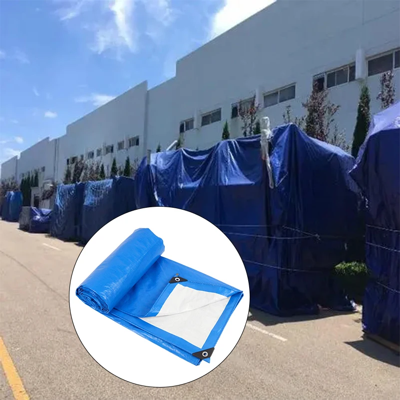 Blue/White Truck Cover Rain Cover Cargo Cover Customized Waterproof Pe Tarpaulin Outdoor Used