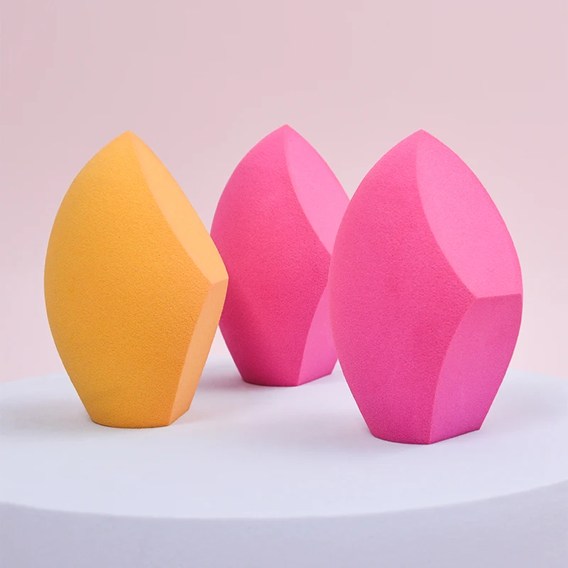 Wholesale pink beauty cosmetic cutting latex free makeup sponge blender