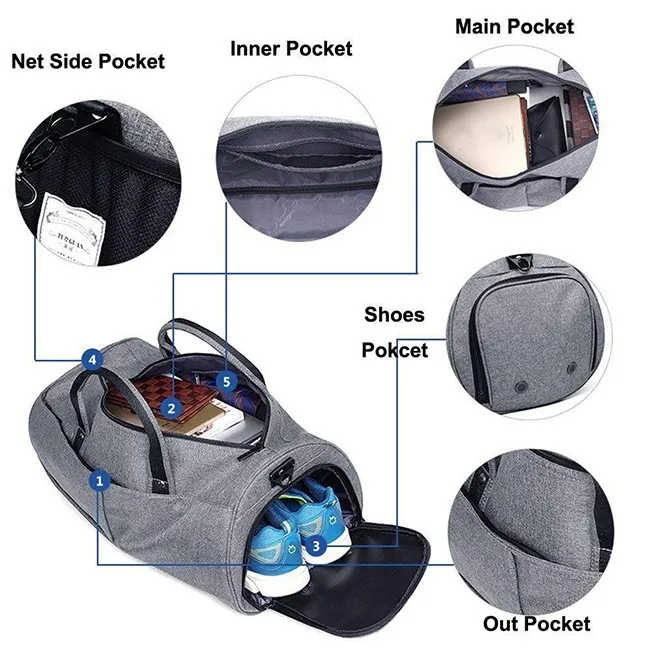 Custom Logo Gym Bags Sports for Men Duffel Bag Blank Travel Bags Wholesale Low MOQ 1 Piece