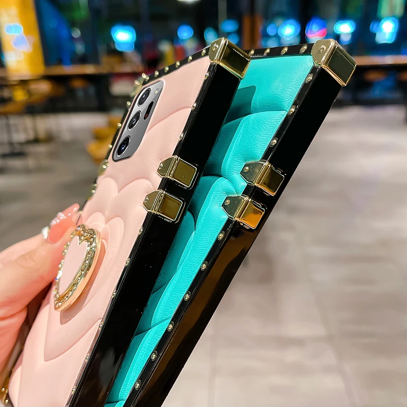 Unique Luxury love heart Cell Back Cover fundas Phone Case For Samsung Note 20 Ultra S23 S22 S21 S20 FE S10 S9 Plus