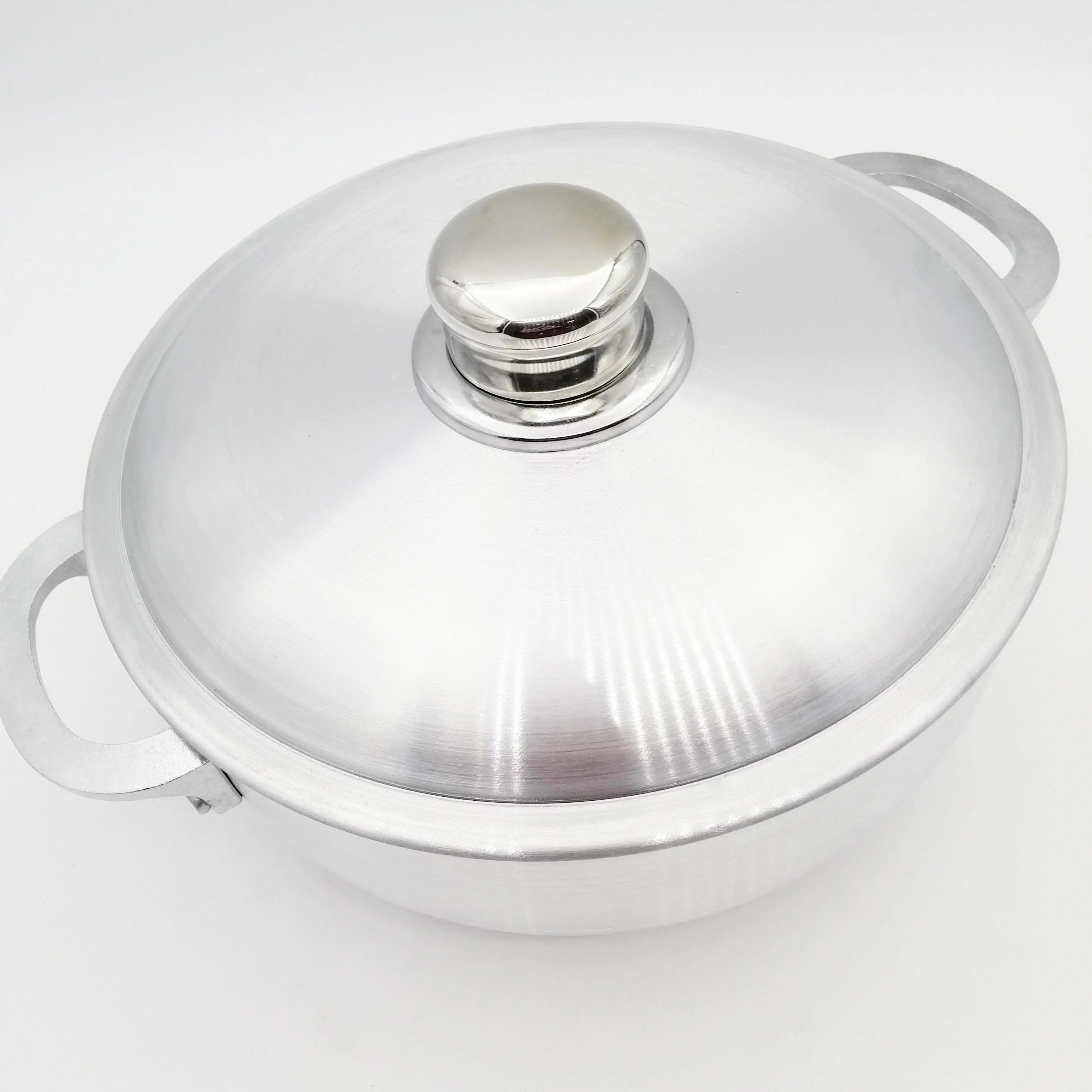 Made in China Durable household aluminum pot double ear aluminum flat bottom soup pot