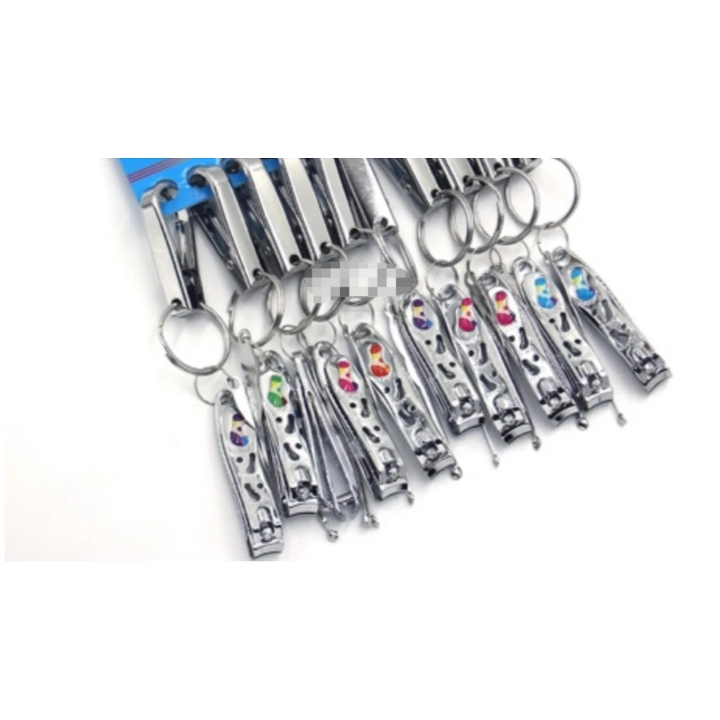 Key Chain Holder Foshan Factory Stainless Steel Fingernail Clipper Manicure Trimming Tool Portable Nail Clippers with Ear Pick