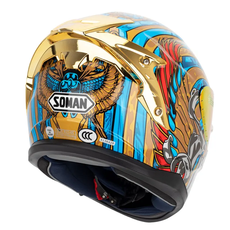 Motorcycle Helmet Men Women Modular Full Face big spoilers Casco Moto Open Face Visor golden Helmet Motorcycle Protective Gears