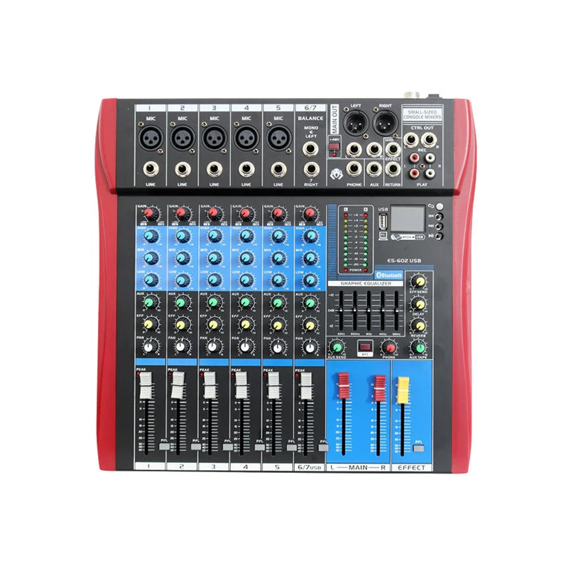 TEBO ES6 6Channels mixer audio home party using blueteeth dj controller/audio console mixer