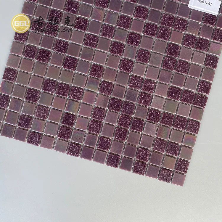 Purple Pink Glass Mosaic Tile Interior Wall Decor Shop Bar Wall Tiles