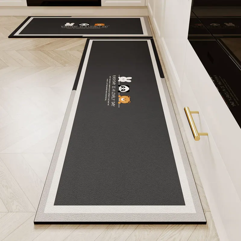 Quick Drying 2 piece diatomaceous earth non slip absorbent Long Carpets washable floor rugs kitchen mats for anti skid