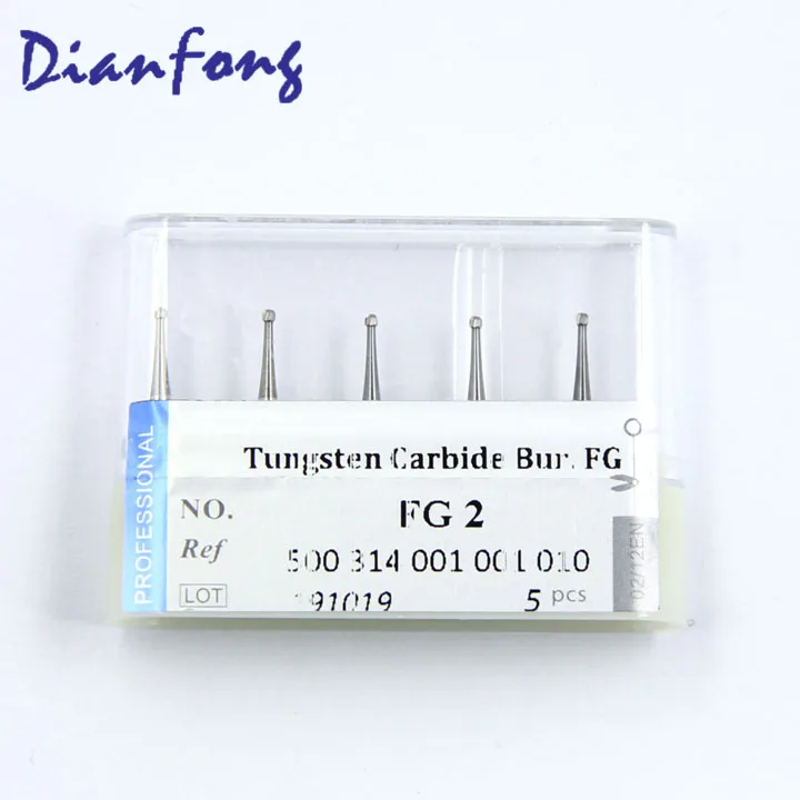 FG2 (ISO  500 314 001 001 010)CE ISO certified high speed FG round  plain cut dental tungsten carbide burs