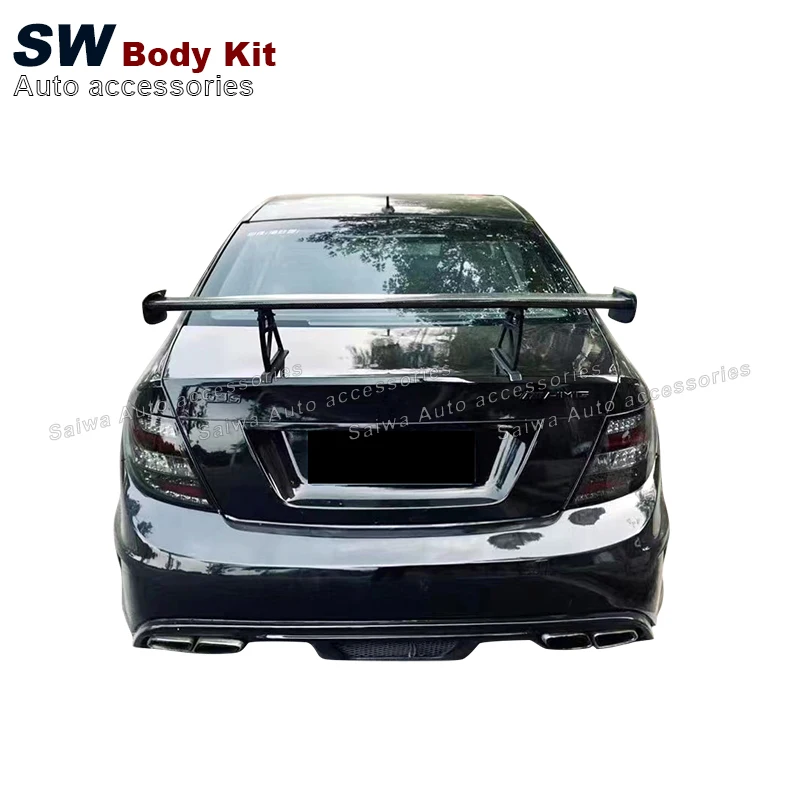 Fiberglass Wide Body Kit for Mercedes Benz C-Class W204 C63 C200 C300 Black Series Style Bumper Side Skirts Fender Spoiler