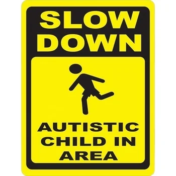 Securun Wholesale Sample Available Durable Slow Down Autistic Child In Area Sign With Sturdy Aluminum Material Warning Sign