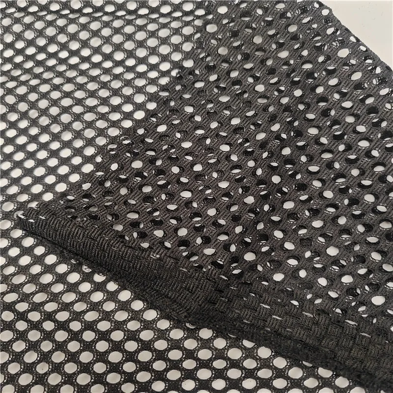 120-160sm Top manufacturer knitted fabric big and small hole breathable tulle mesh fabric for back lining