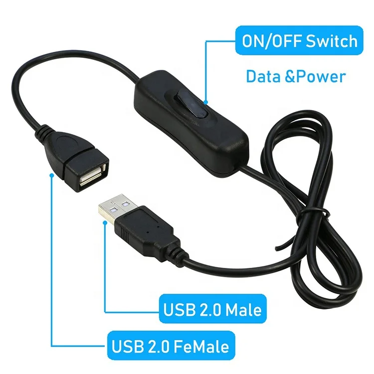  OEM USB Extension Cable with ON/Off Switch Male to Female Support (Data and Power) for Headset LED Strips Удлинительный кабель с включения/выключения мужского и женского пола хомут для кабеля (в соответствии данными мощность)