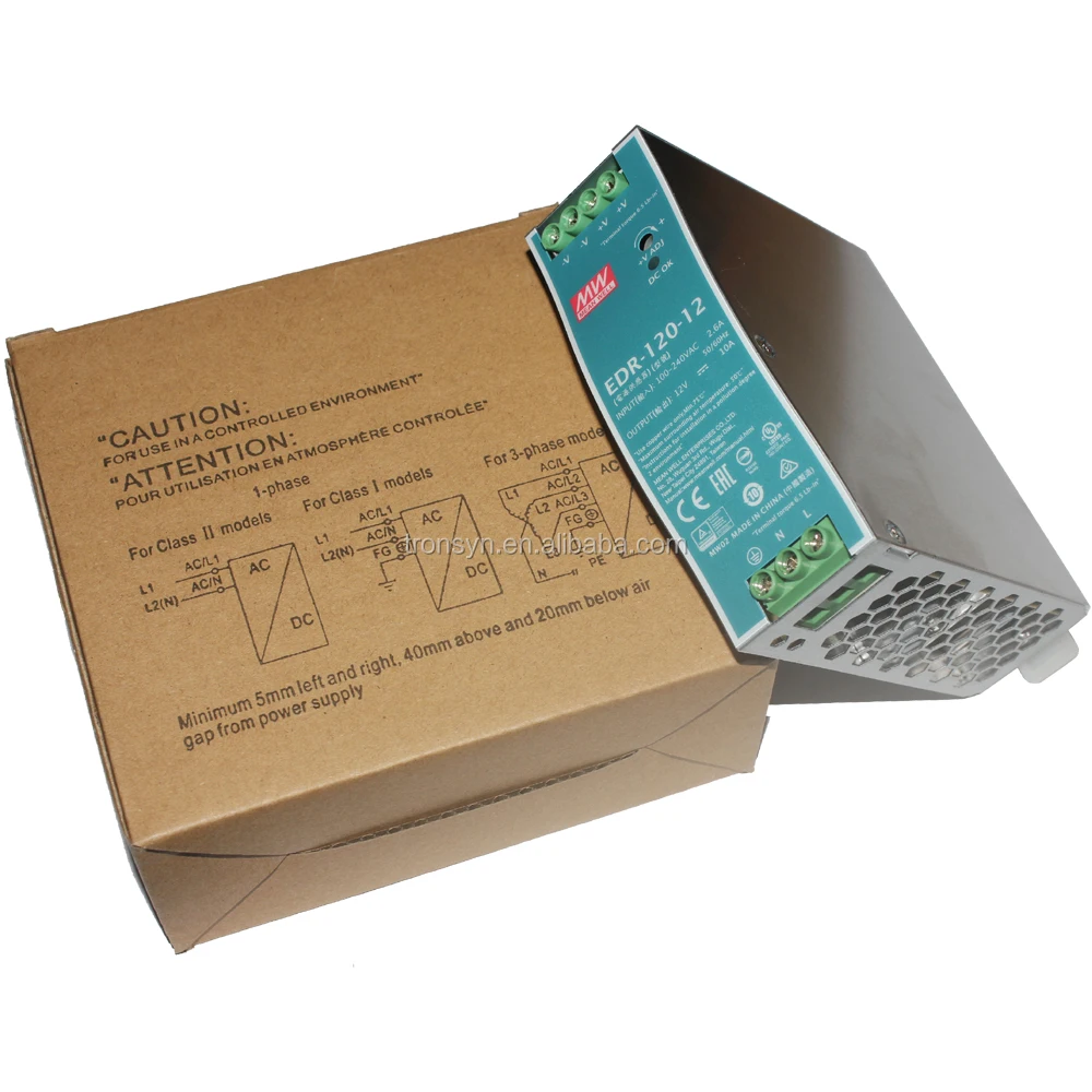 Meanwell EDR-120-12 Single Output Din Rail Switching Power Supply 12V 120W