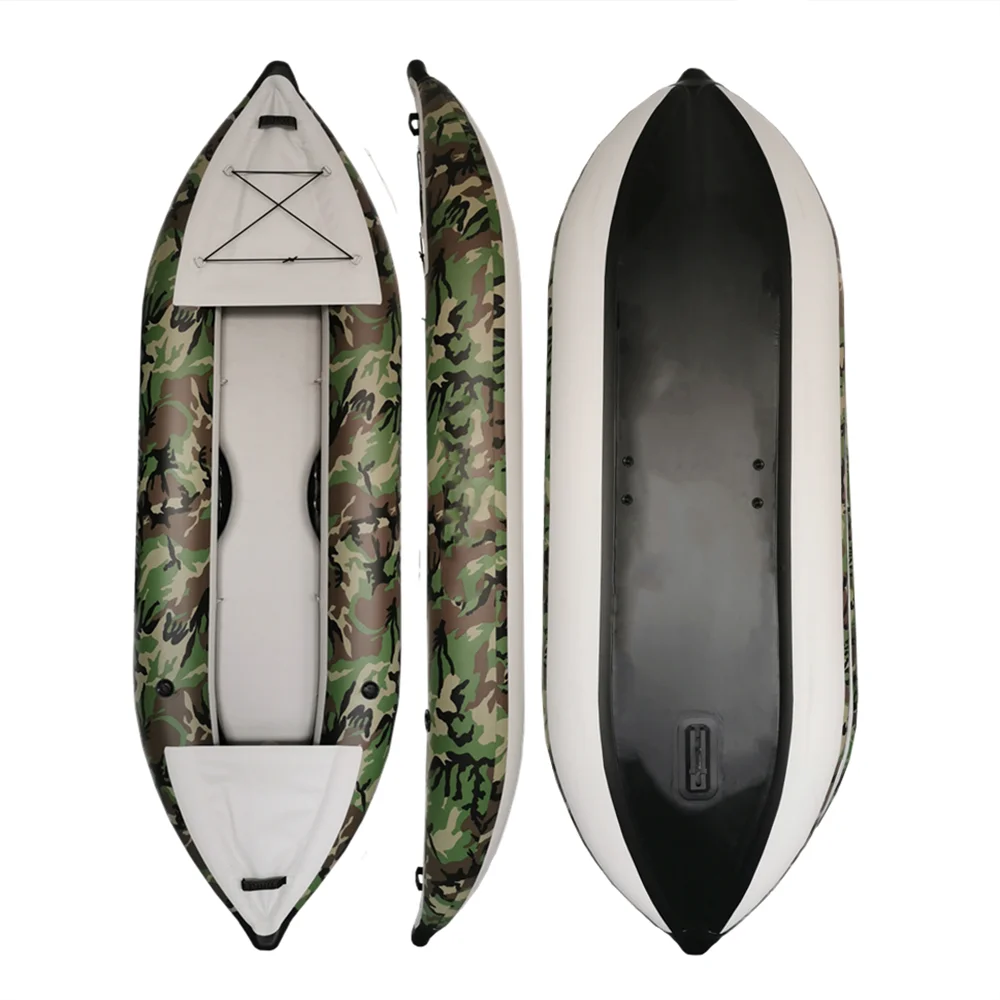 OEM Design Camo Drop Stitch PVC 1 Person Folding Kayak Fishing Inflatable Canoe