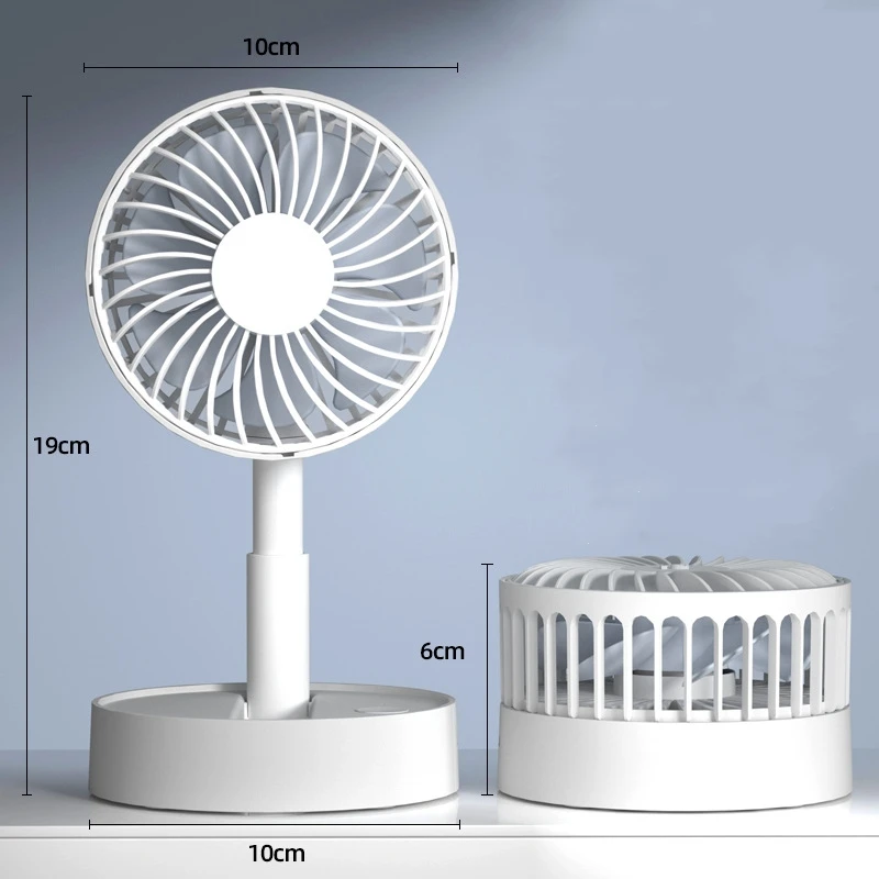 4inch mini Folding USB Fan 1800mAh Portable Chargeable Fan Easy to Storage 3 Speeds wind Foldable Fan