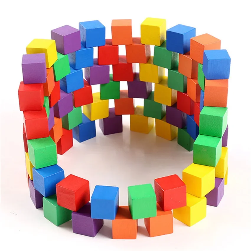 30Pcs/lot 2X2CM Wooden Colorful Cubes Building Blocks Toy for Children Educational Wood Squares Dice Board Game Block Toys Gifts