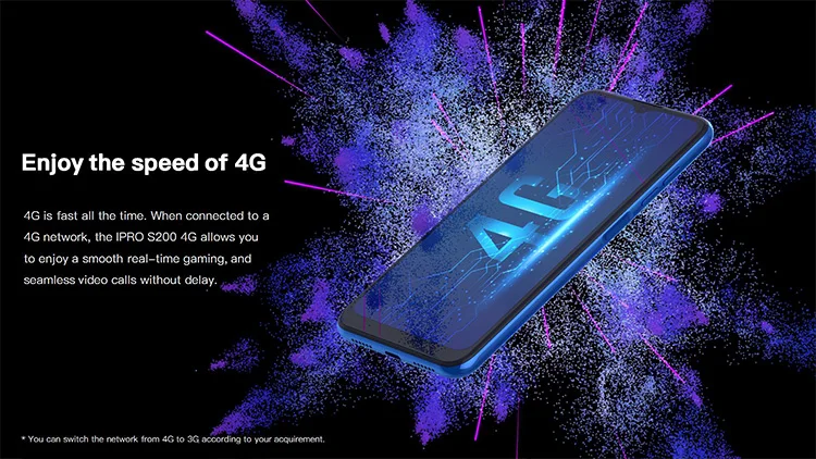 2022 IPRO New Launch S200 6.5-inch 4G Smartphone 4GB 64GB Rear 13MP Triple Camera Full Screen Smartphone