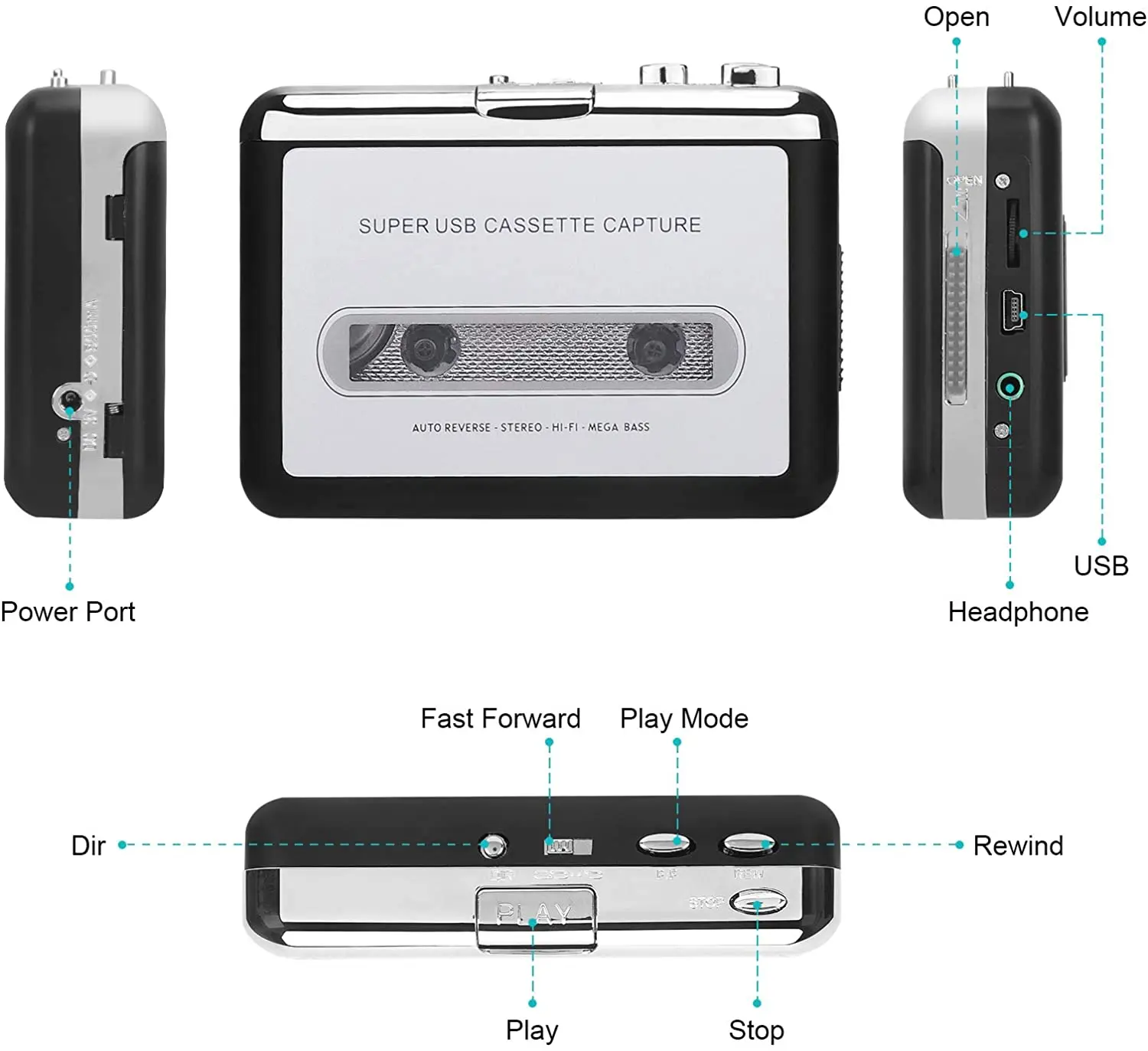 Новейший профессиональный аудио кассетный плеер магнитофон Walkman USB Кассетный в MP3