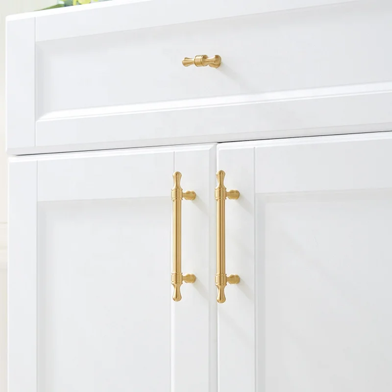 Wholesale Luxury Brass copper Furniture Handle Knurled Cabinet Handle Pull Handle