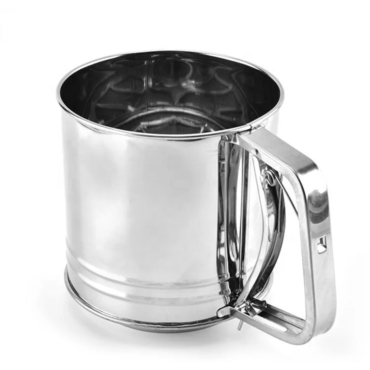 High Quality Sugar Flour Sieve 5 Cup Sifter Stainless Steel Large Sifter Flour Cup