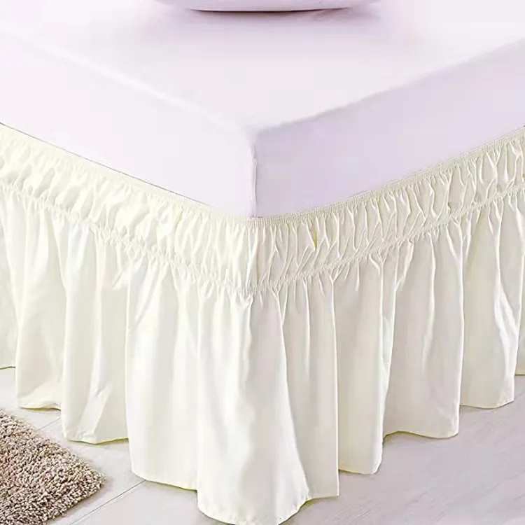 Wrap Around Ruffle 100% Polyester Lace Bed Skirt Set Queen Bedspread High Quality Home Bedding Set