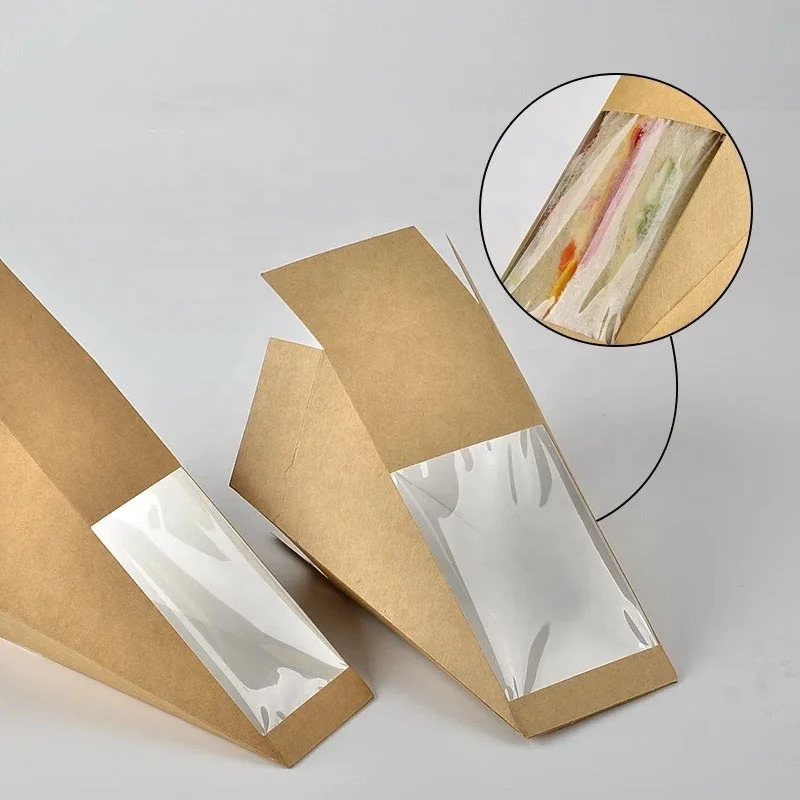  2021 Customized Size Disposable Food Paper Packaging Sandwich Box