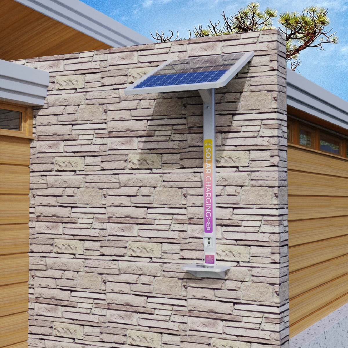 New urban charging style Y2Power SUN Solar Powered Cell Phone Charging Station easy installation commercial charging station