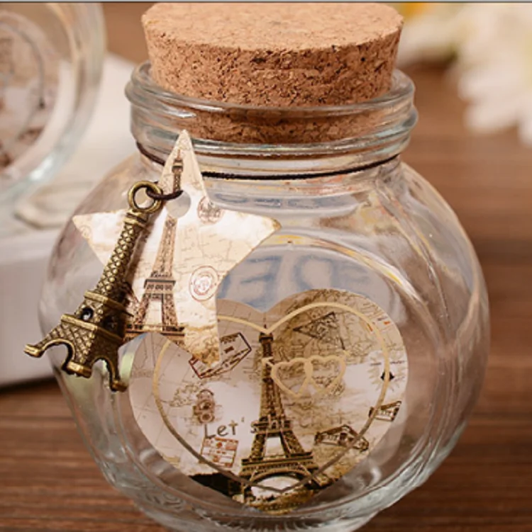 wishing message mini decorative cork glass bottle gift drifting glass bottle with crok