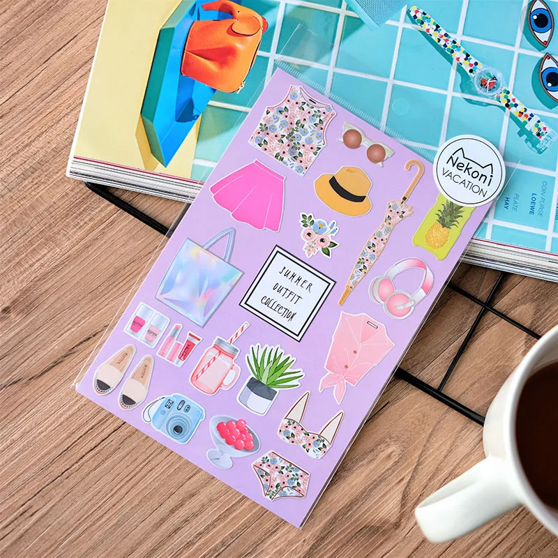 Nekoni Holiday Series Stickers Cut Sticker Adhesive Decals Decorative Decals Custom PVC Vinyl Decal for Hand Account