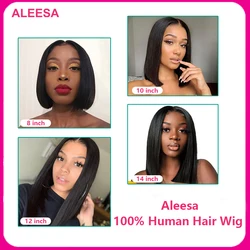 Aleesa Cheap Human Hair wigs Short Bob Wig, Raw Brazilian Curly Bob Hair Wig, Lace Front Short Human Hair Wigs For Black Women