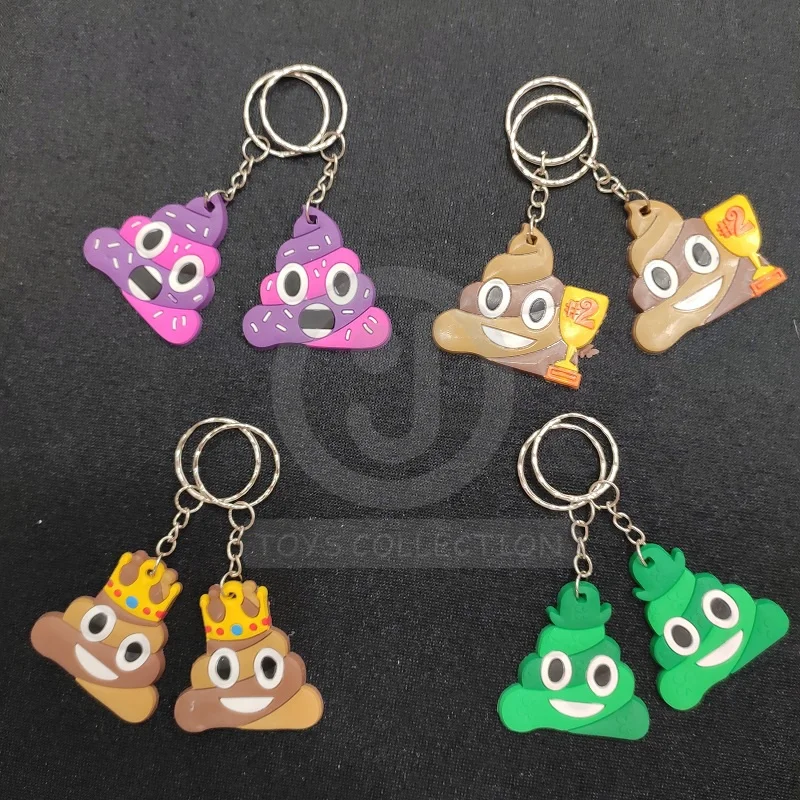 Hot Selling Toys Cute Poo Keychain Decoration PVC Key Ring Soft Joke Colorful
